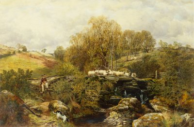 Bir Çoban ve Koyunları Derenin Yanında by John F. Tennant