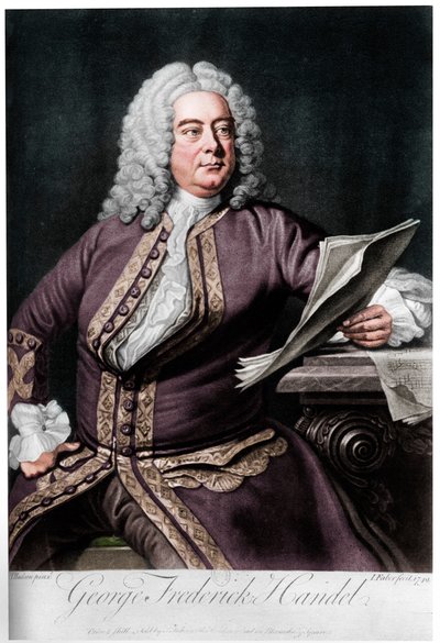 George Frideric Handel, Almanya doğumlu İngiliz Barok besteci, 1749 by John Faber the younger
