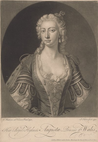 Ekselansları Galler Prensesi Augusta, 1751 by John Faber the younger