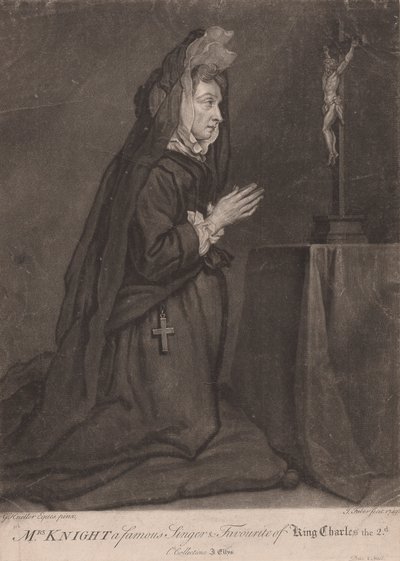 Bayan Knight, Ünlü Bir Şarkıcı ve Kral II. Charles'ın Gözdesi by John Faber the younger