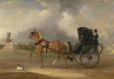 William Massey-Stanley Cabriolet'ini Hyde Park'ta sürüyor by John Ferneley