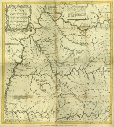 Kentucke Haritası..., Henry D. Pursell tarafından oyulmuş, T. Rook, Philadelphia, 1784 tarafından basılmıştır. by John Filson