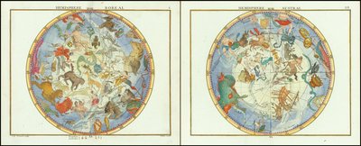 1776 - John Flamsteed - Hemisphere Austral et Hemisphere Boreal by John Flamsteed