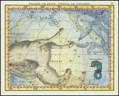 1776 - John Flamsteed - Pegase, Le Petit Cheval, Le Dauphin (Pegasus, Pisces ve Equuleus) by John Flamsteed