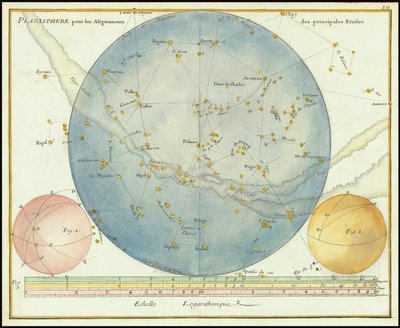 1776 - John Flamsteed - Başlıca Yıldızların Hizalanmaları için Planisfer by John Flamsteed