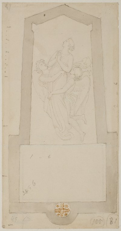 İki Melek Tarafından Yükseltilen Ayrılmış Bir Ruh by John Flaxman