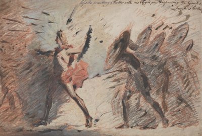 Kalkanıyla Hektor'dan Önce Gelen ve Yunanlıları Dağıtan Apollon, Fuseli'nin Dersleri by John Flaxman