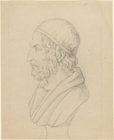 Sakallı Bir Adamın Klasik Portre Büstü by John Flaxman