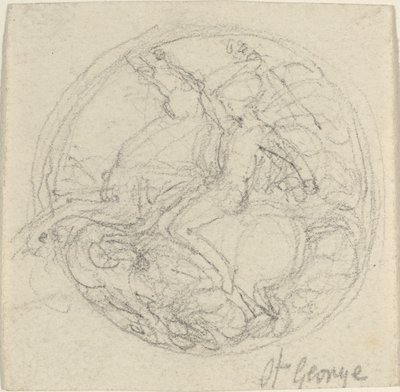 Aziz George ve Ejderhayı Temsil Eden Madalya İçin Tasarım by John Flaxman