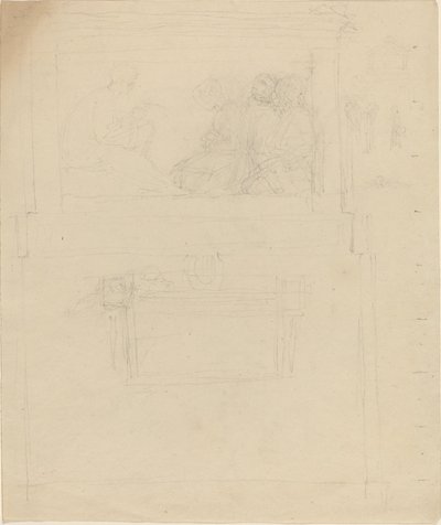 Sir William Jones Anıtı için Tasarımlar (?) [rekto ve verso] by John Flaxman