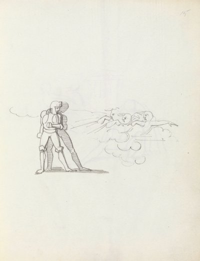 John Philip Kemble Hamlet olarak, 1783 (kalem, mürekkep ve kağıt üzerinde yıkama) by John Flaxman