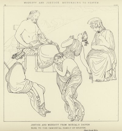 Alçakgönüllülük ve Adalet Cennete Dönüyor by John Flaxman