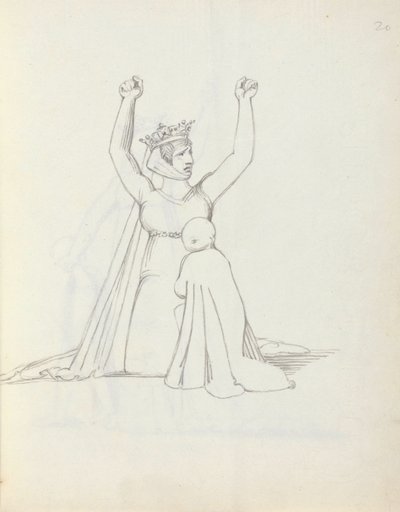 Bayan Siddons Constance, 1783 olarak (kalem, mürekkep ve kağıt üzerinde yıkama) by John Flaxman