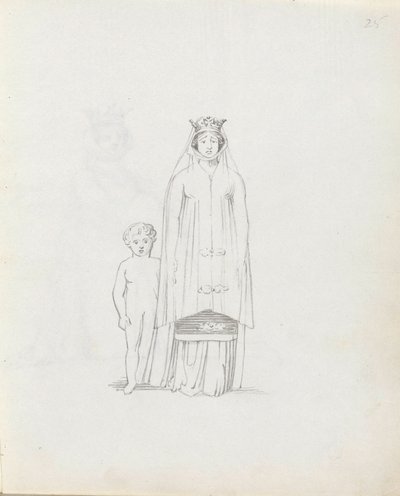 Bayan Siddons, çocuklu Constance olarak, 1783 (kalem, mürekkep ve kağıt üzerinde yıkama) by John Flaxman