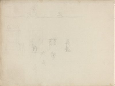 Mimari ve Figür Çalışmaları Sayfası by John Flaxman