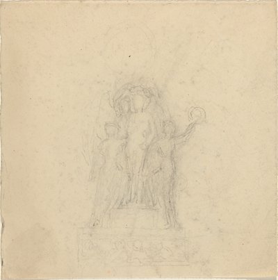 Figür Taçlı Bir Anıt Çalışmaları [recto ve verso] by John Flaxman