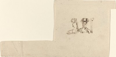 Kolları Havai Kaldırılmış İki Oturan Kadın Figürü by John Flaxman