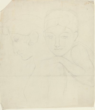 İki Kadın Kafası by John Flaxman