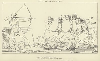 Ulysses, Talipleri Öldürüyor by John Flaxman