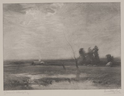 Lowlands Öğleden Sonra, Timothy Cole (1852-1931) tarafından yapılan baskı by John Francis Murphy