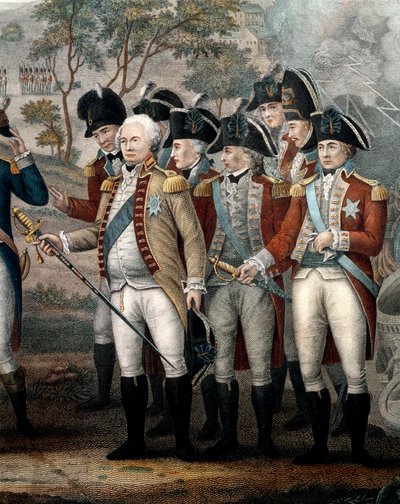 İngiliz subaylar Tarleton, Cornwallis, Abercrombie, O