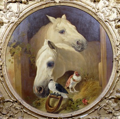 Ahır Kapısının Yanındaki Atlar by John Frederick Herring Snr