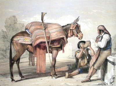 Bir katır ile gezgin köylüler, Endülüs by John Frederick (after) Lewis