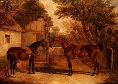 Bir Çiftlik Evi dışında Bay Hunters by John Frederick Herring Senior