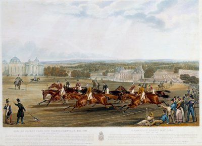 Prix du jokey club a Chantilly in 1841 Baskı John Frederick Herring (1795-1865) (ec.engl.) 1841 Collection privee by John Frederick Herring Senior