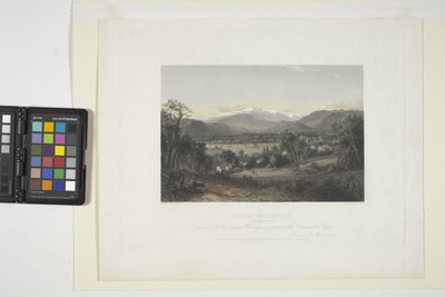 Conway Vadisi'nden Washington Dağı (elle boyanmış gravür) by John Frederick Kensett