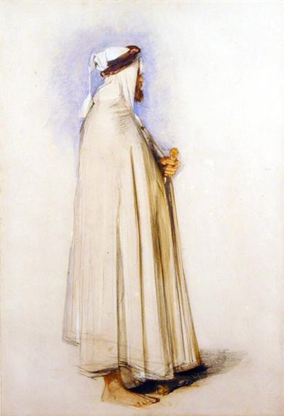 Bir Arap (kağıt üzerine kalem üzerine sulu boya) by John Frederick Lewis
