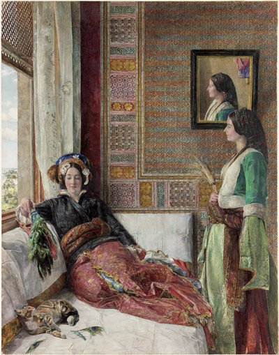 Hhareem Life - Konstantinopolis (wc, bc ve kağıt üzerinde arap zamkı ile kalem) by John Frederick Lewis