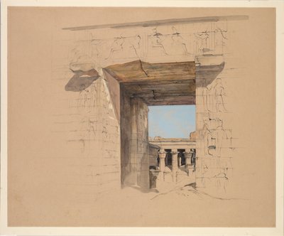 Edfu Tapınağı: Pilonun Kapısı by John Frederick Lewis