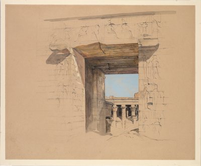 Edfu Tapınağı: Pilon Kapısı, 1850. by John Frederick Lewis