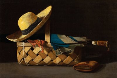 ""Pazar Sepeti, Şapka ve Şemsiye"" (Pazar Sepeti, Şapka ve Şemsiye) Natürmort - John Frederick Peto