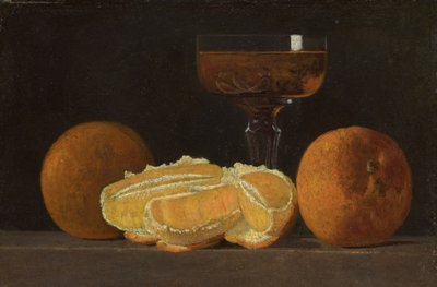 Portakal ve Şarap Kadehi ile Natürmort by John Frederick Peto