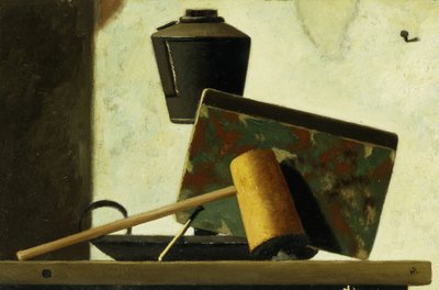 Defter ve Boru ile natürmort, by John Frederick Peto
