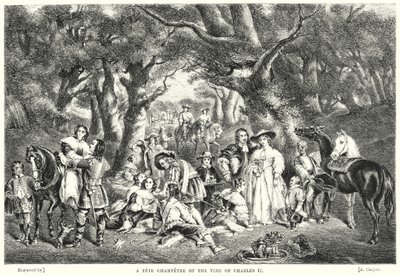 Charles II Zamanının Bir Fete Champetre (gravür) by John Frederick Tayler