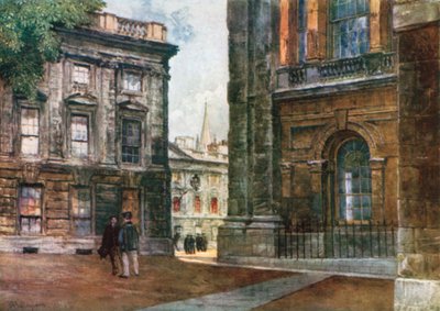 Christ Church - Peckwater Quadrangle (renkli lito) by John Fulleylove