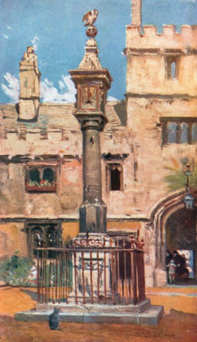 Corpus Christi College (renkli lito) by John Fulleylove