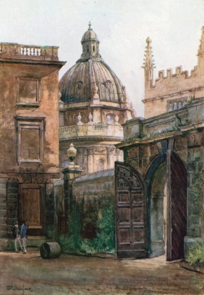 Hertford Koleji ve Radcliffe Kütüphanesi Giriş Kapısı (renkli taş baskı) by John Fulleylove