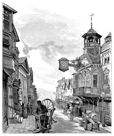 Guildford: High Street, Belediye Binası ile, 1886 by John Fulleylove