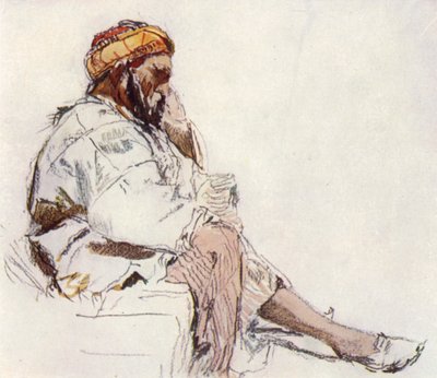 Profilde oturan Suriyeli Köylü by John Fulleylove
