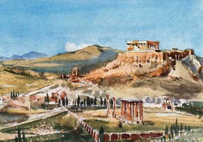 Ardettos Tepesinden Akropolis ve Olimpiya Zeus Tapınağı by John Fulleylove