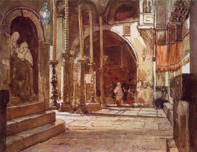 Haçlılar Kilisesi'nin Gezici Salonundan Mesh Edici Taş (renkli lito) by John Fulleylove