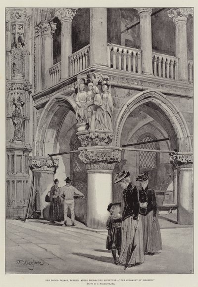 Doge Sarayı, Venedik, Açı Dekoratif Heykel, Süleyman'ın Kıyameti by John Fulleylove