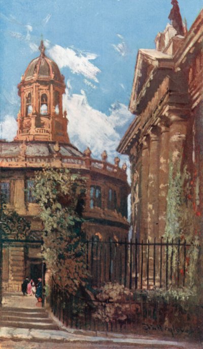 Sheldonian Tiyatrosu ve Eski Clarendon Binaları (renkli taş baskı) by John Fulleylove