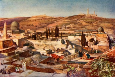 Tapınak Alanı ve Zeytin Dağı, Zion Dağı, 1902. by John Fulleylove