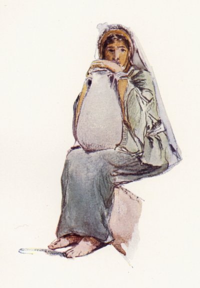 Su Taşıyıcı, oturan figür, Kudüs by John Fulleylove
