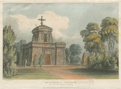 Trentham - Mozole: renkli litografi, nd [c 1824] by John Gendall